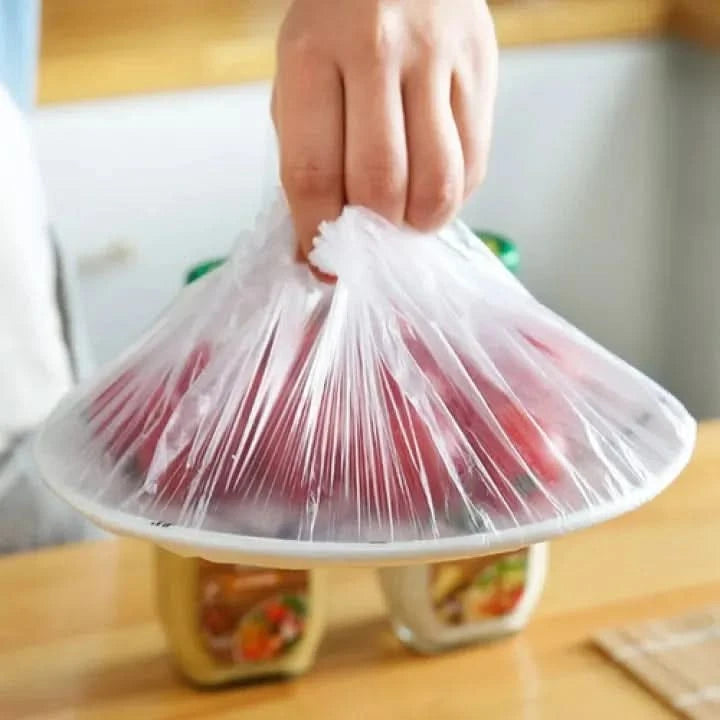 100 Pcs Disposable Food Cover Plastic Shopper Bags