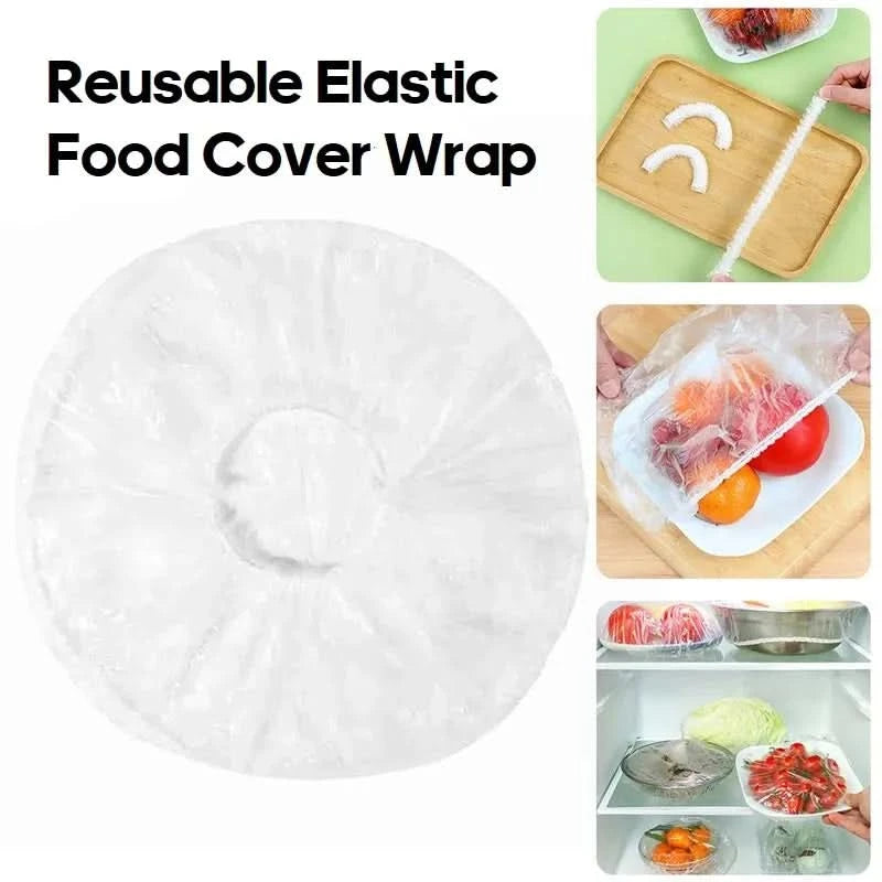 100 Pcs Disposable Food Cover Plastic Shopper Bags