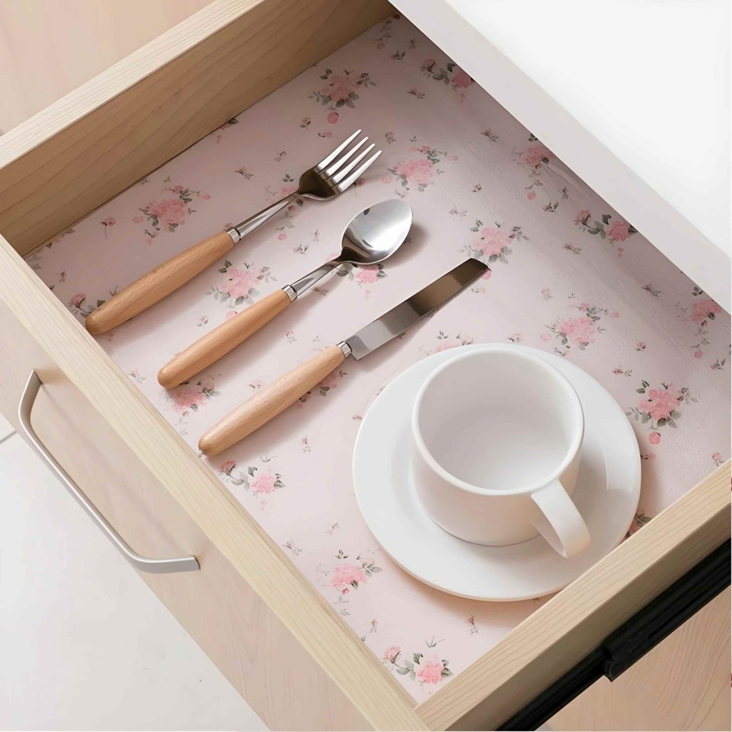 2 Rolls Waterproof Anti Slip Foamic Sheets For Shelves Cupboard Wardrobe Kitchen Cabinet Fridge and Dining Table (Random Design)