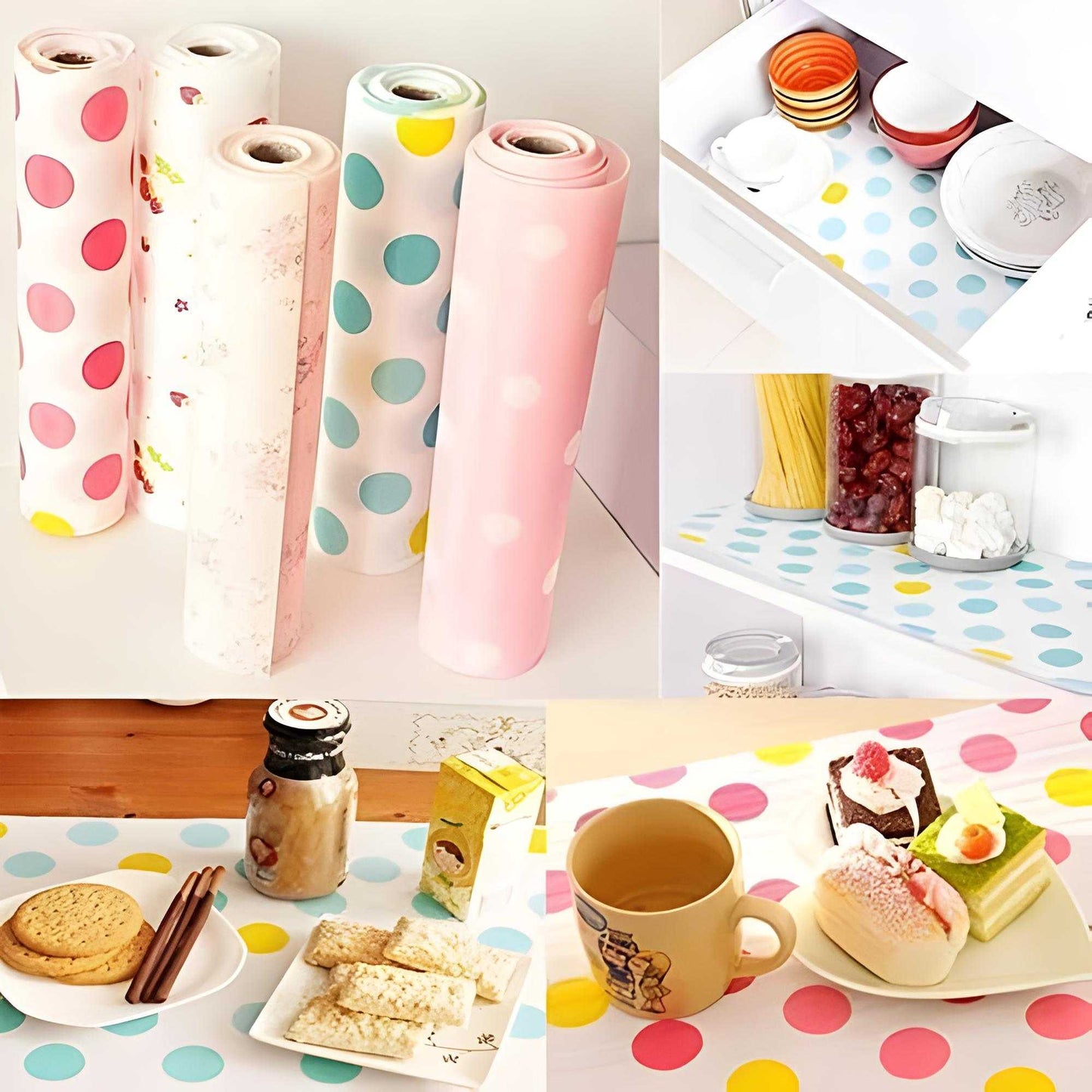 2 Rolls Waterproof Anti Slip Foamic Sheets For Shelves Cupboard Wardrobe Kitchen Cabinet Fridge and Dining Table (Random Design)
