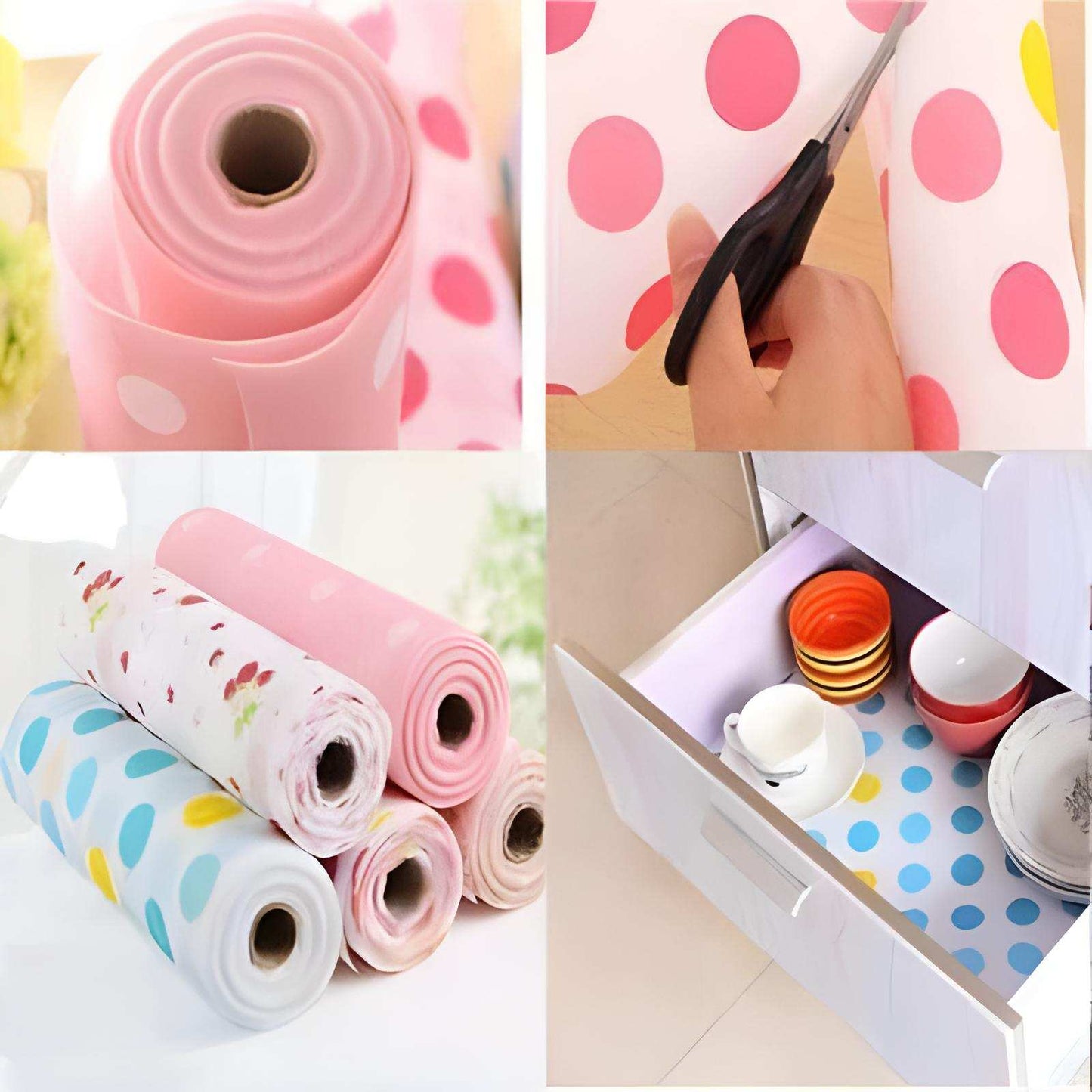 2 Rolls Waterproof Anti Slip Foamic Sheets For Shelves Cupboard Wardrobe Kitchen Cabinet Fridge and Dining Table (Random Design)