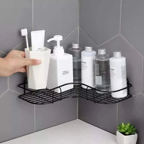 Wall Corner Rack For Bathroom & Kitchen With Hooks.