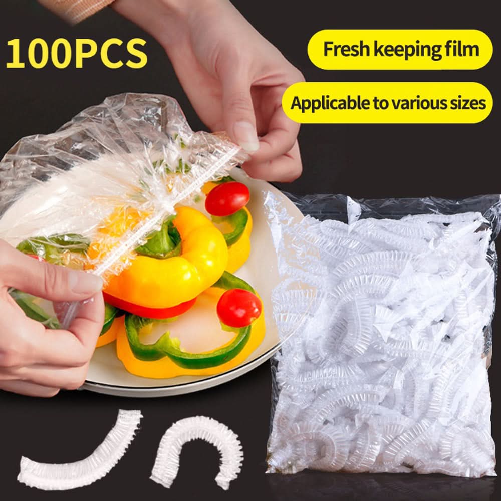 100 Pcs Disposable Food Cover Plastic Shopper Bags