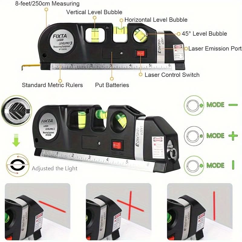 Laser Level with Built-in Tape – USA Imported - Pakpick