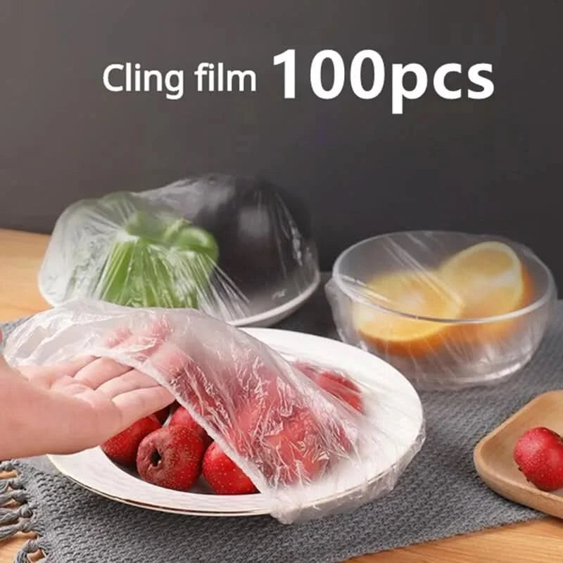 100 Pcs Disposable Food Cover Plastic Shopper Bags