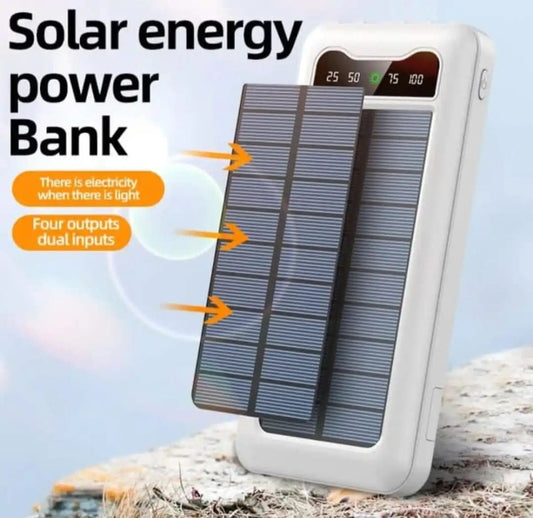 Solar Power Bank with Built-in 4 Charging Cables